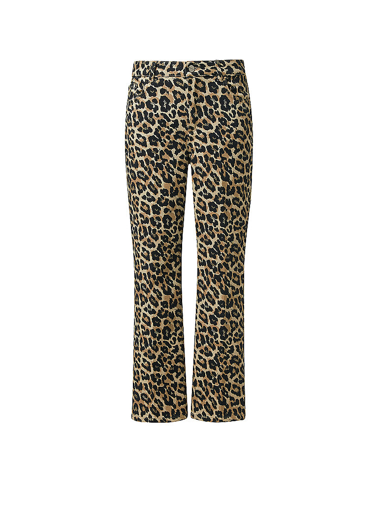 comma Pantalón Flared Fit 7/8 camel