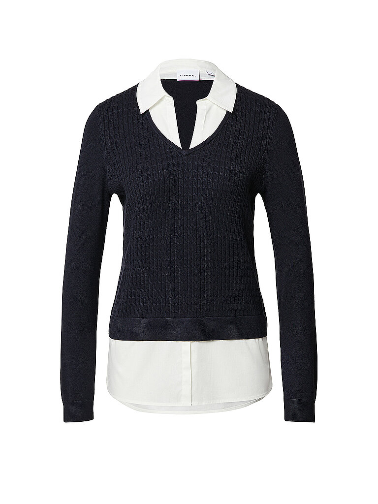 comma Pullover azul oscuro