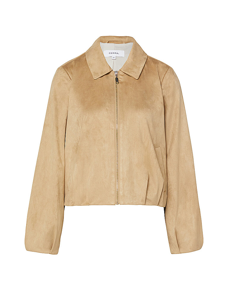 Chaqueta de efecto cuero camel 36