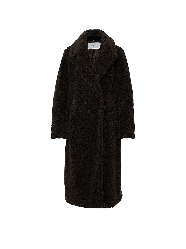Abrigo de efecto piel beige L
