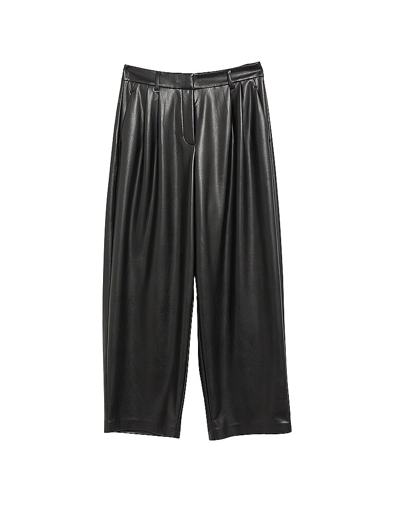comma Pantalón efecto piel negro