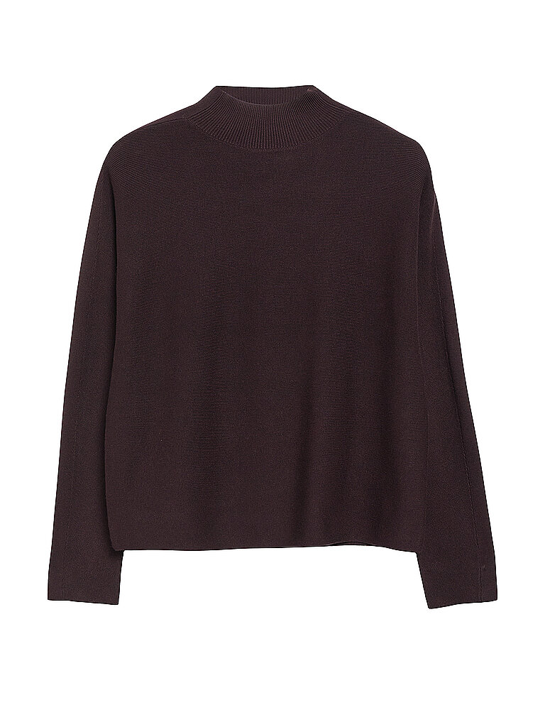 comma Jersey de cuello alto rojo oscuro