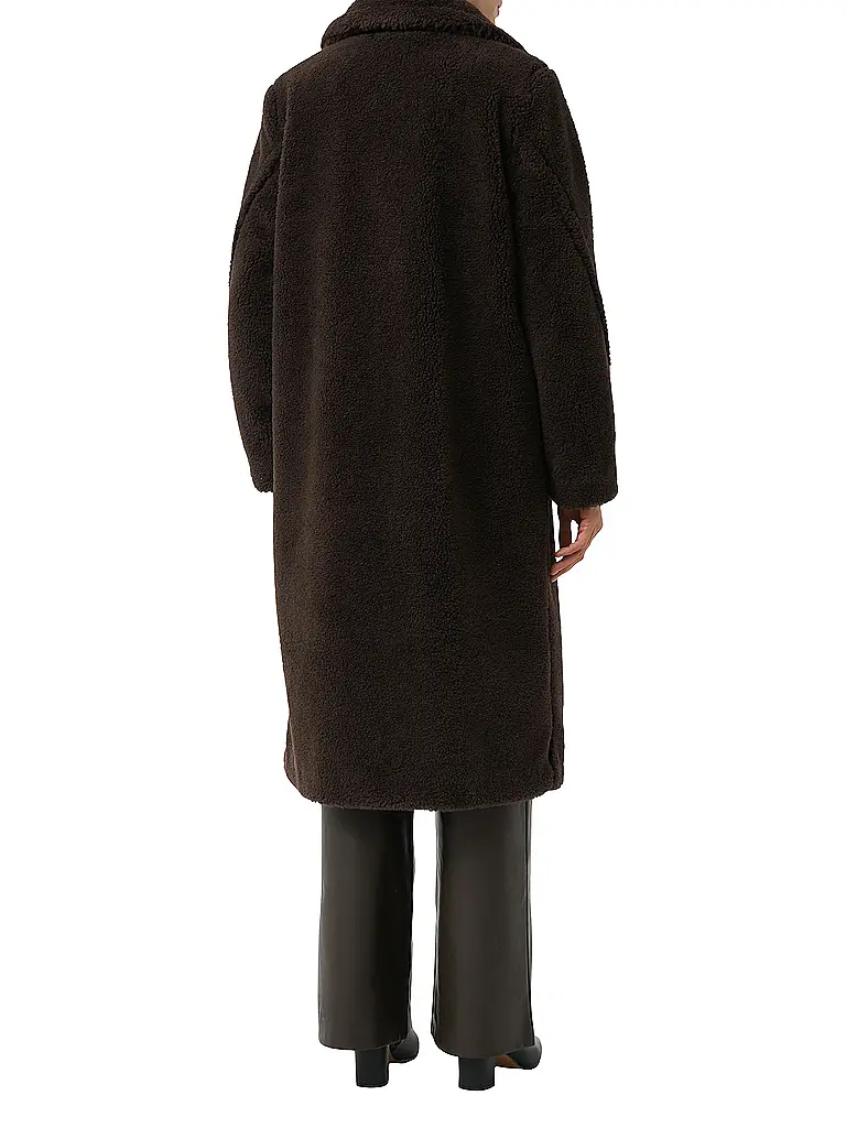 COMMA | Abrigo de efecto piel | Beige