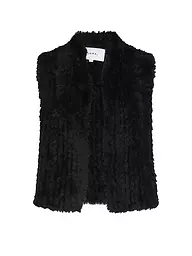 COMMA | Chaleco con aspecto de piel | Negro