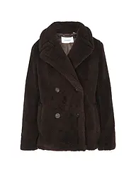 COMMA | Chaqueta de aspecto de piel | Marrón