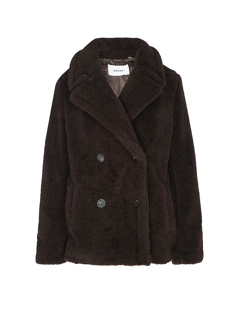 COMMA | Chaqueta de aspecto de piel | Marrón