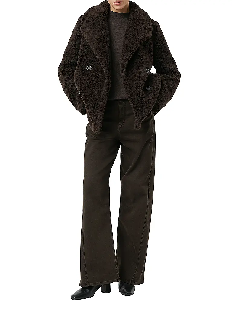 COMMA | Chaqueta de aspecto de piel | Marrón