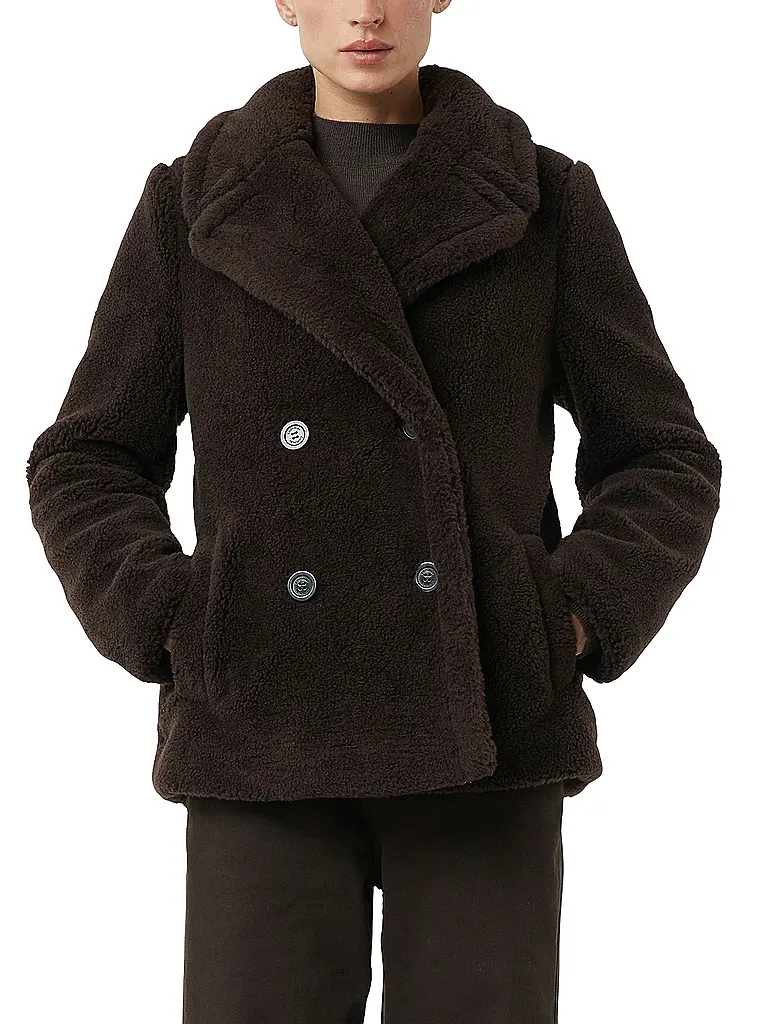 COMMA | Chaqueta de aspecto de piel | Marrón