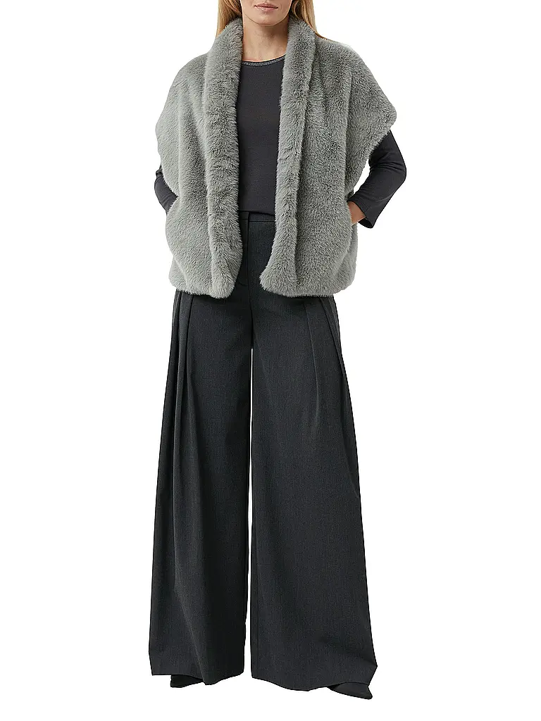 COMMA | Gilet con aspecto de piel | Gris