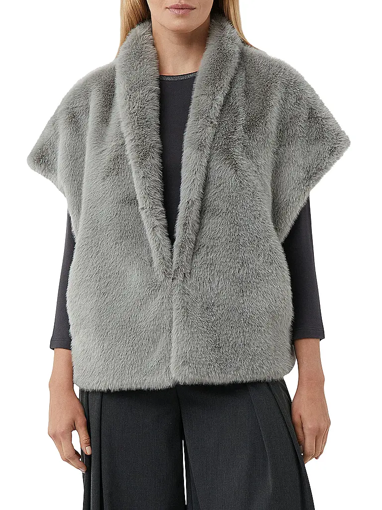 COMMA | Gilet con aspecto de piel | Gris