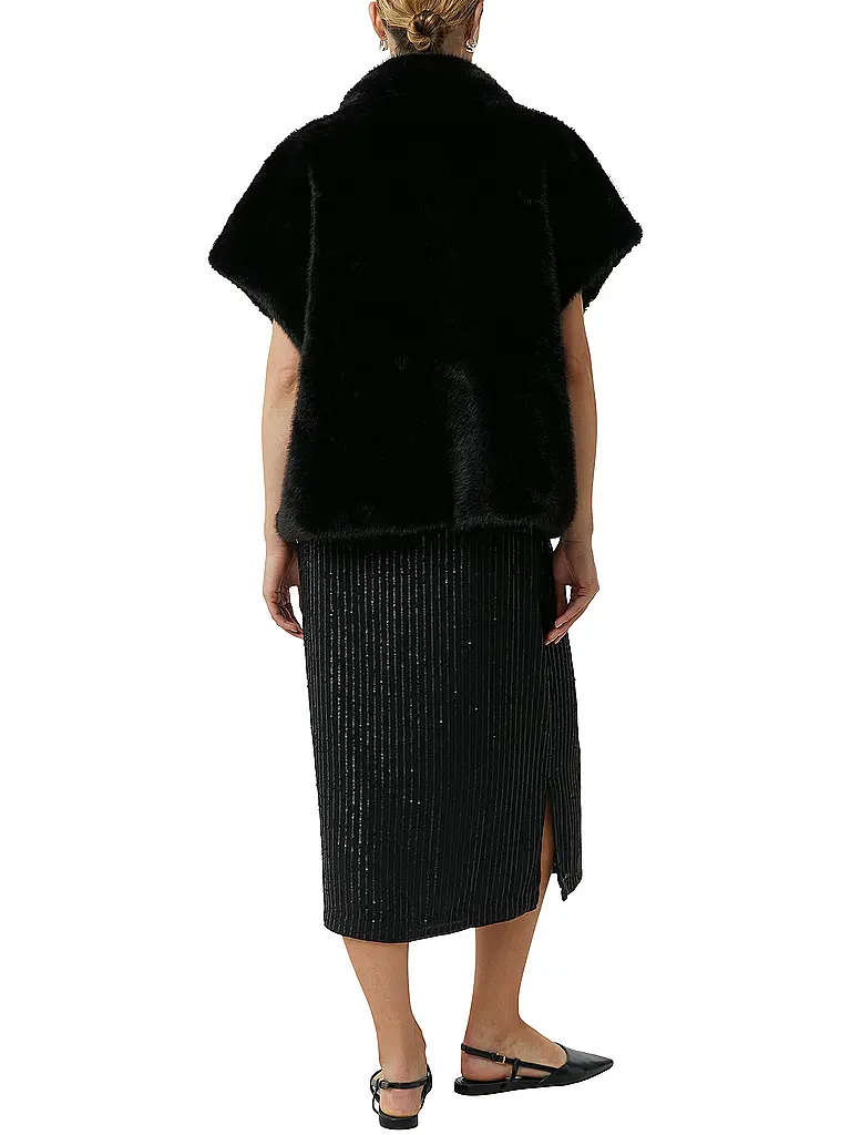 COMMA | Gilet en imitación de piel | Negro