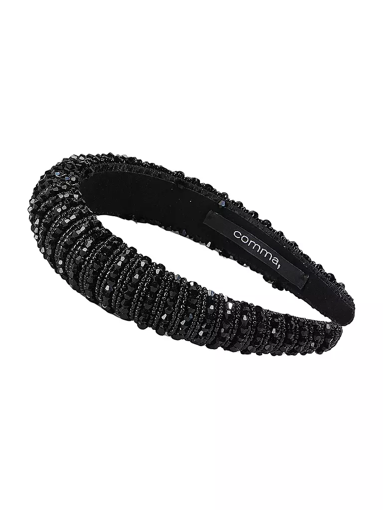 COMMA | Haarreifen mit Schmuckperlen | Negro