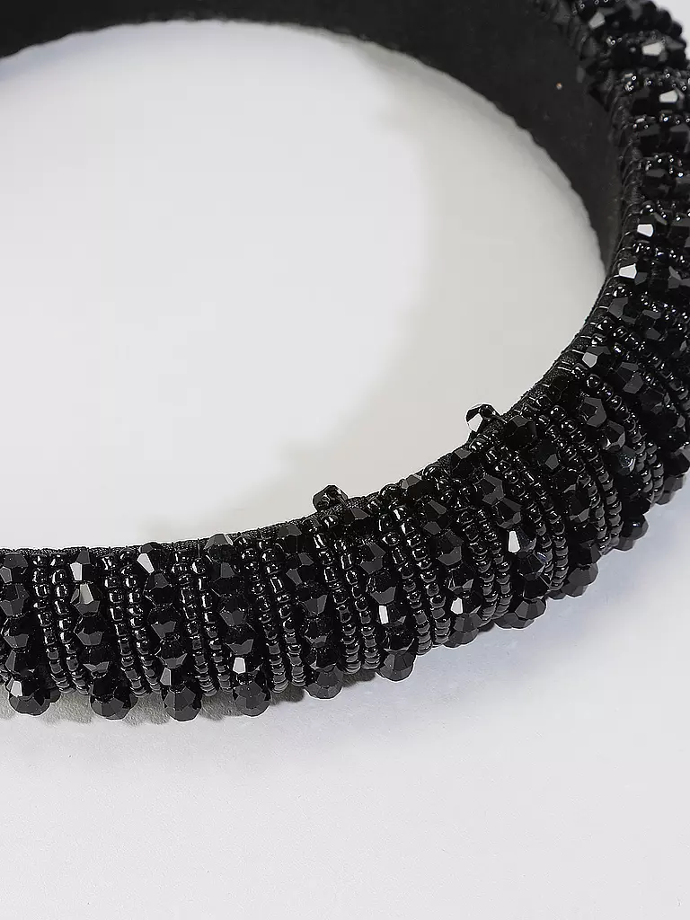 COMMA | Haarreifen mit Schmuckperlen | Negro