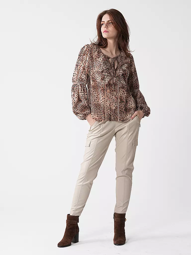 COMMA | Hose in Lederoptik | Beige