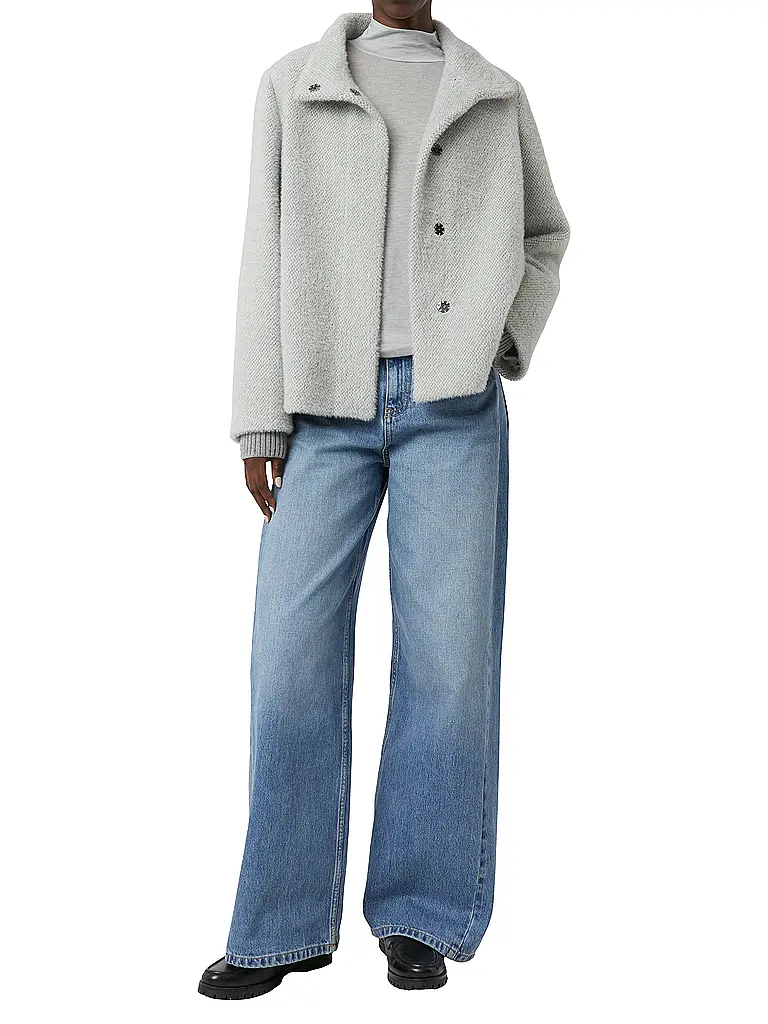 COMMA | Jacke in Felloptik | Gris claro