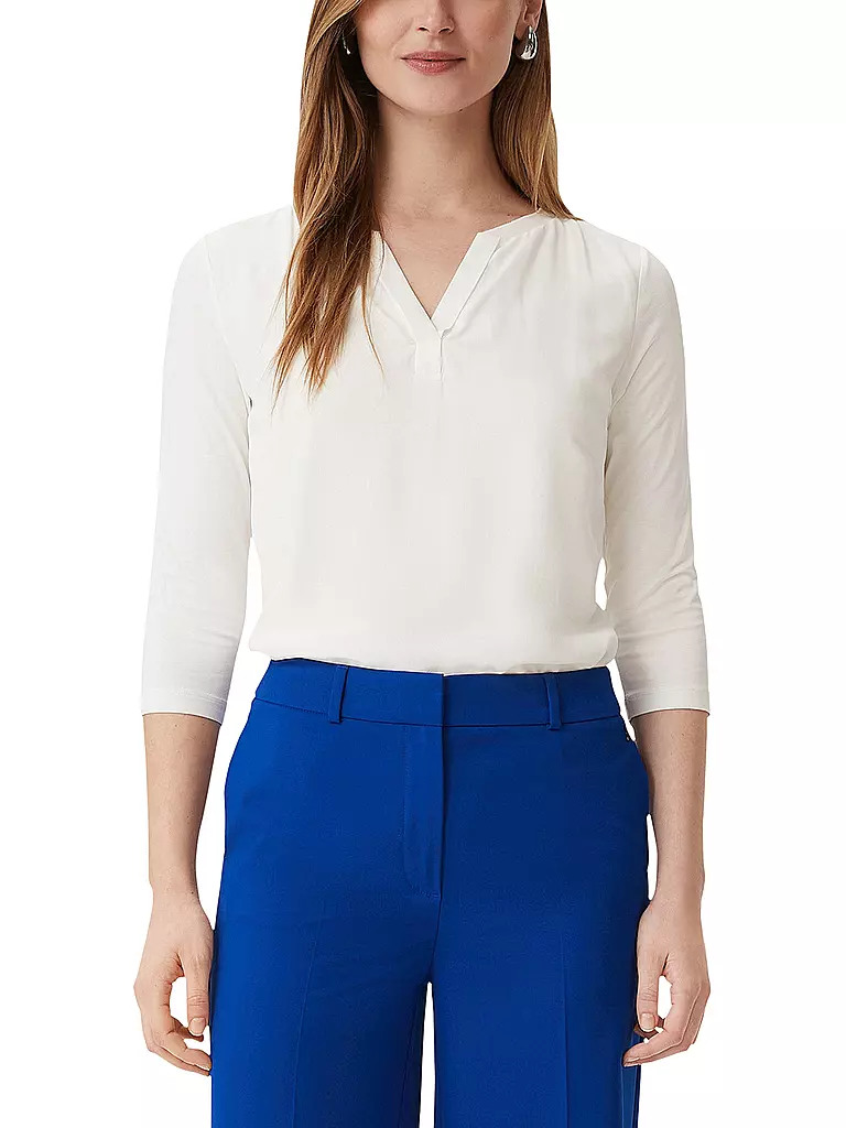 COMMA | Langarmshirt  | Blanco