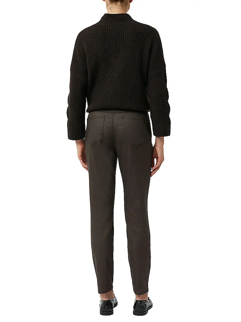 COMMA | Pantalón con aspecto de cuero | Marrón