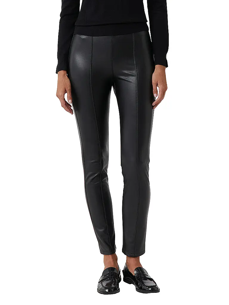 COMMA | Pantalón de efecto cuero | Negro