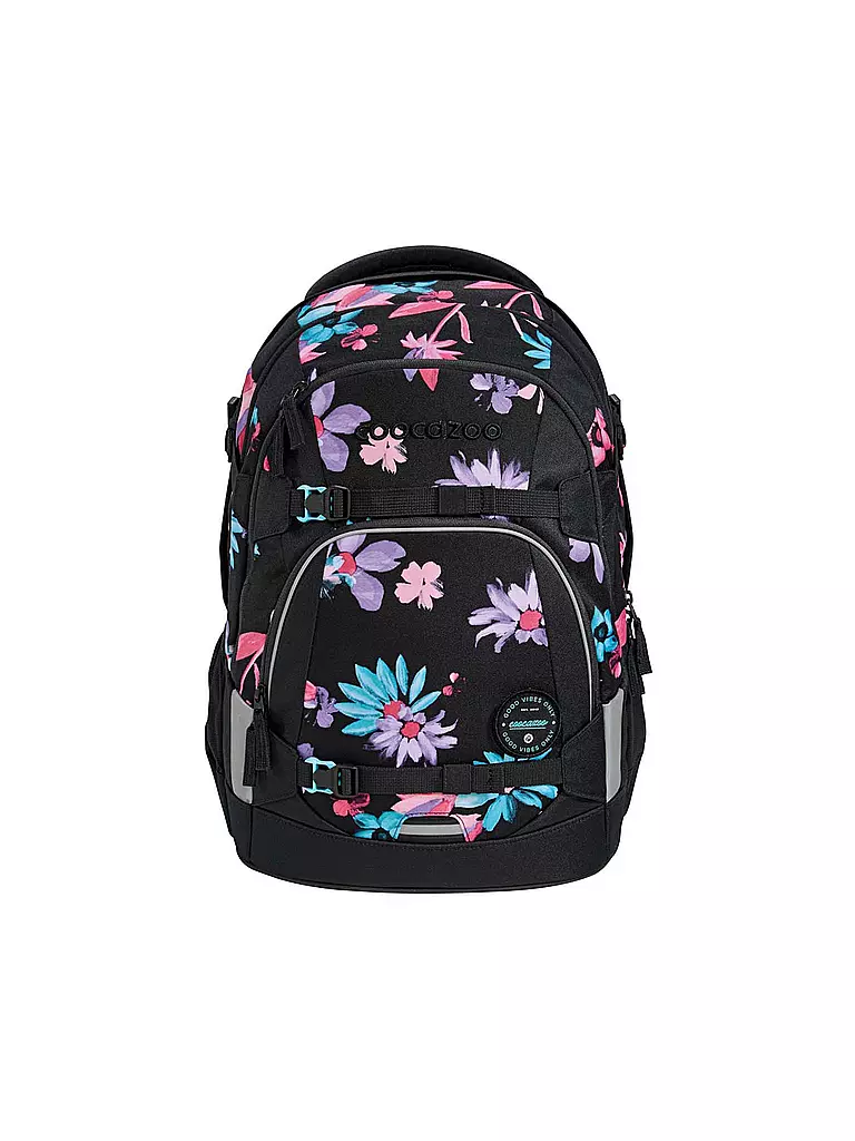 COOCAZOO | Mochila escolar MATE Floral Artnight | Negro