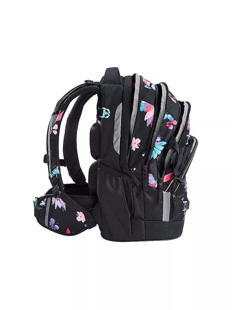 COOCAZOO | Mochila escolar MATE Floral Artnight | Negro