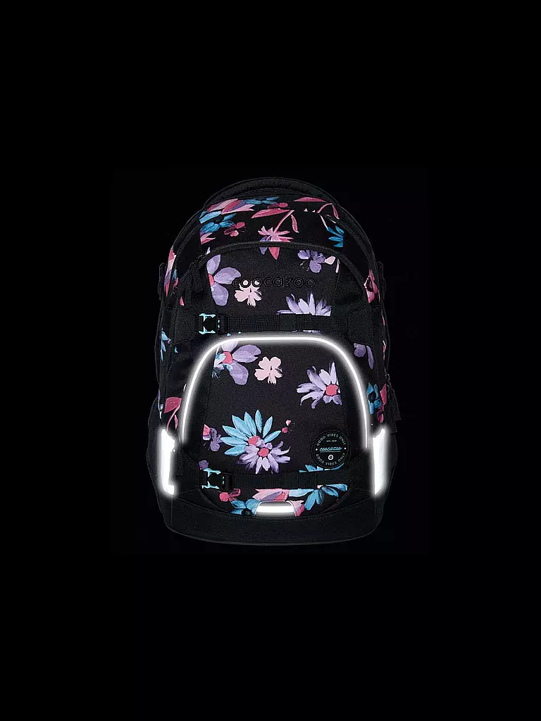 COOCAZOO | Mochila escolar MATE Floral Artnight | Negro