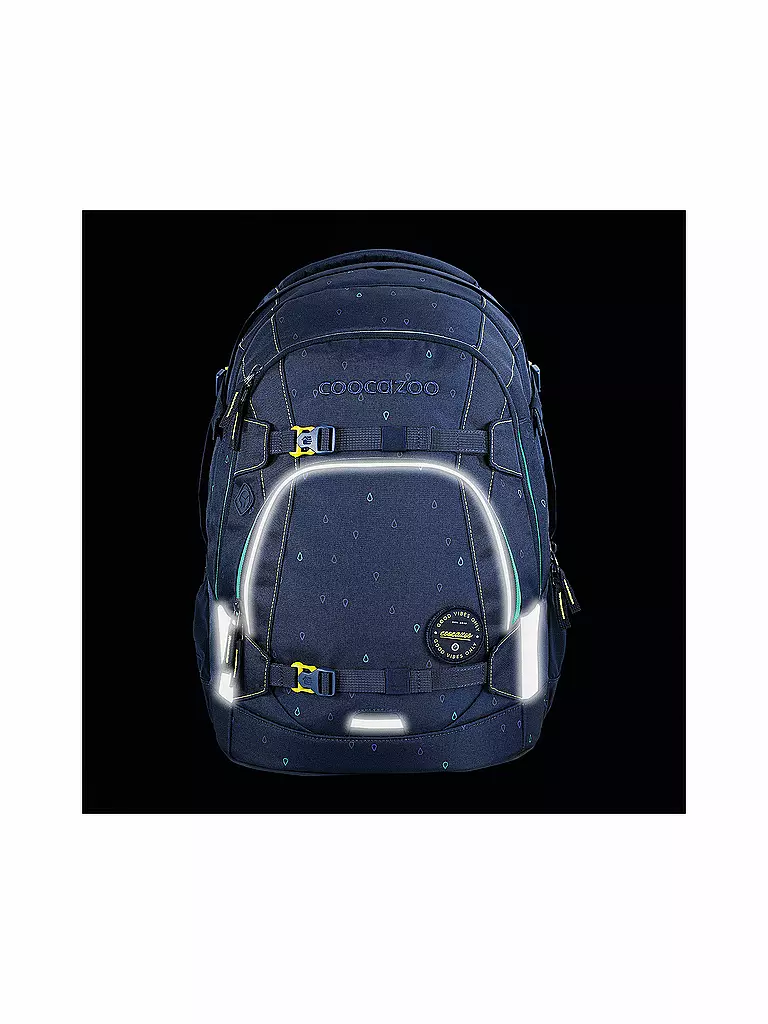 COOCAZOO | Mochila escolar MATE Happy Raindrops | Azul oscuro