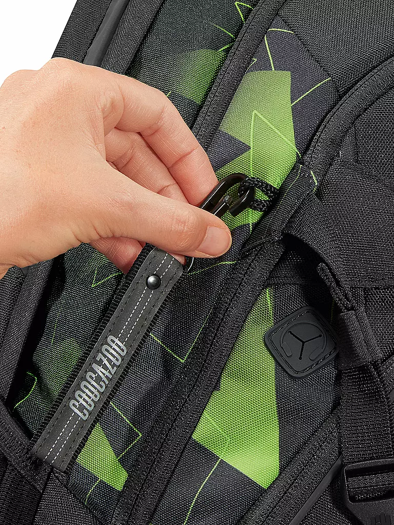 COOCAZOO | Mochila escolar MATE Lime Flash | Negro