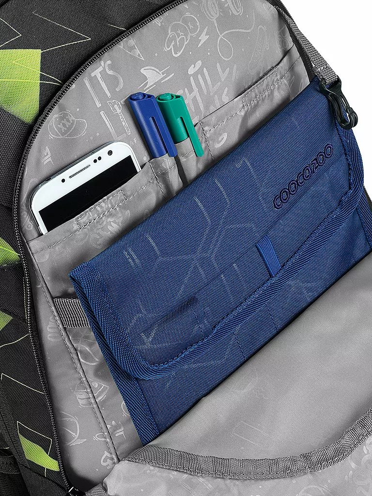 COOCAZOO | Mochila escolar MATE Lime Flash | Negro