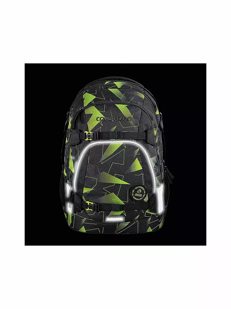 COOCAZOO | Mochila escolar MATE Lime Flash | Negro