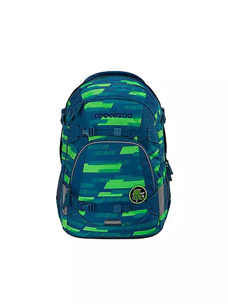 COOCAZOO | Mochila escolar MATE Lime Stripe | Azul