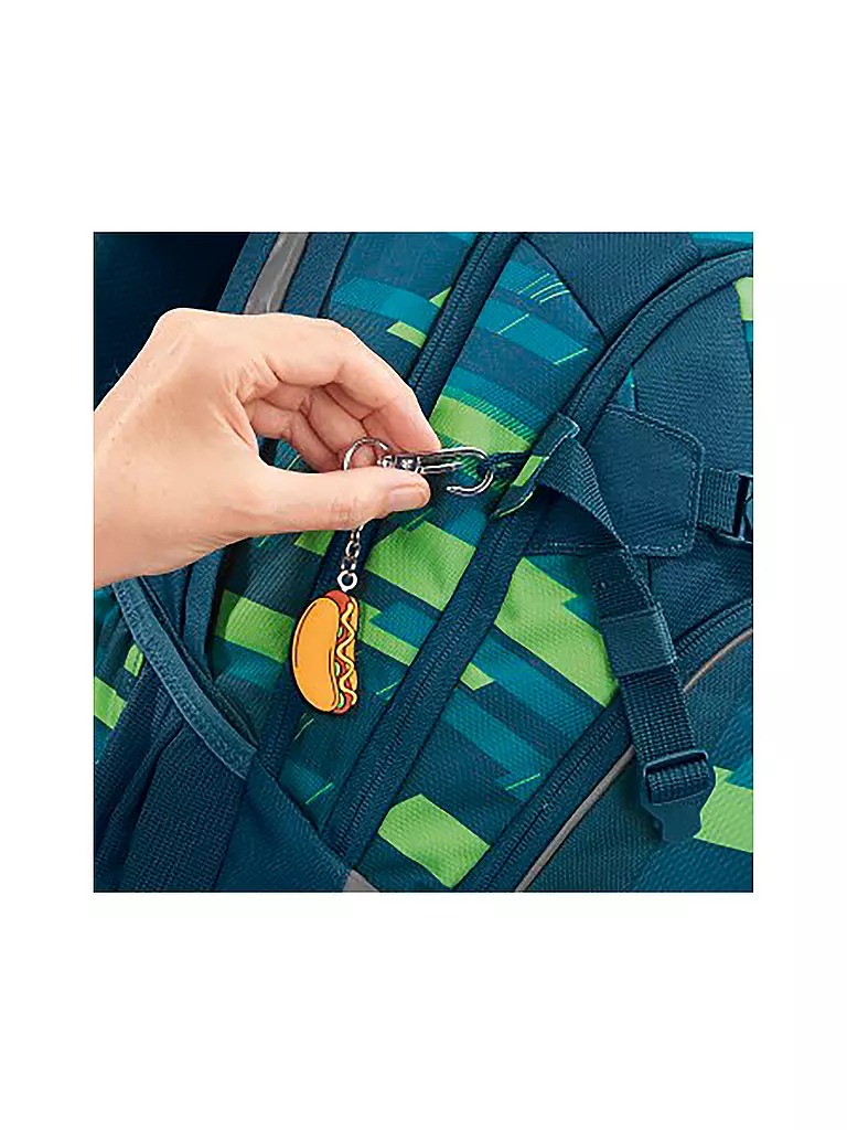 COOCAZOO | Mochila escolar MATE Lime Stripe | Azul