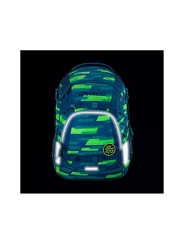 COOCAZOO | Mochila escolar MATE Lime Stripe | Azul