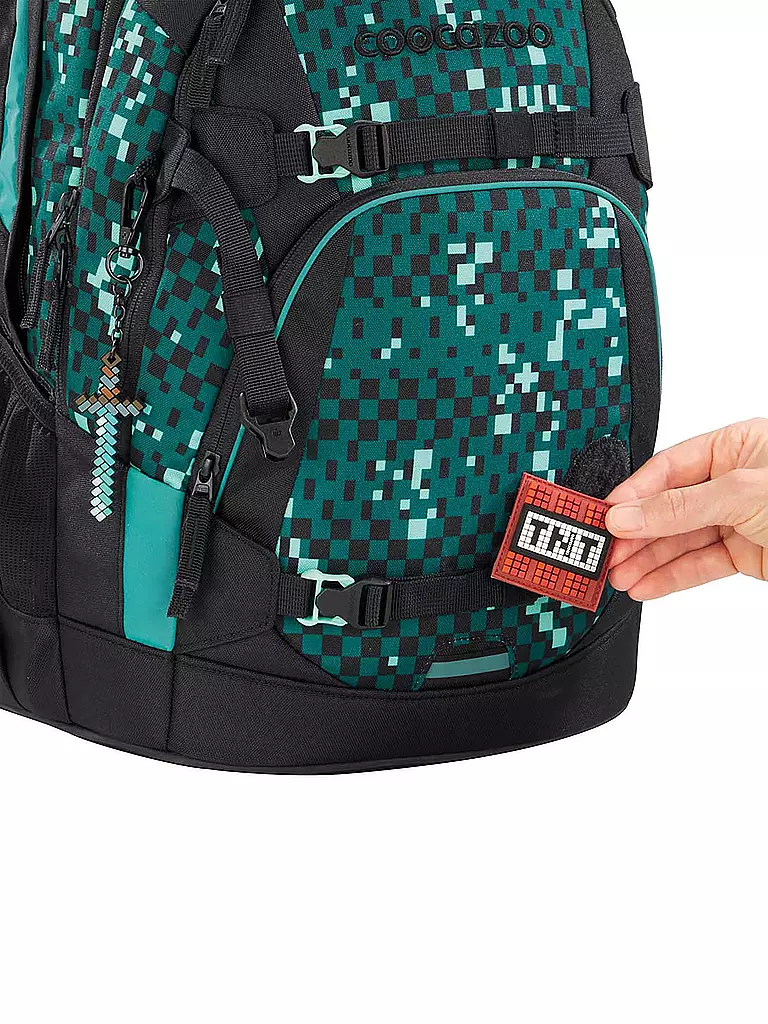 COOCAZOO | Mochila escolar MATE Pixel Box | Negro