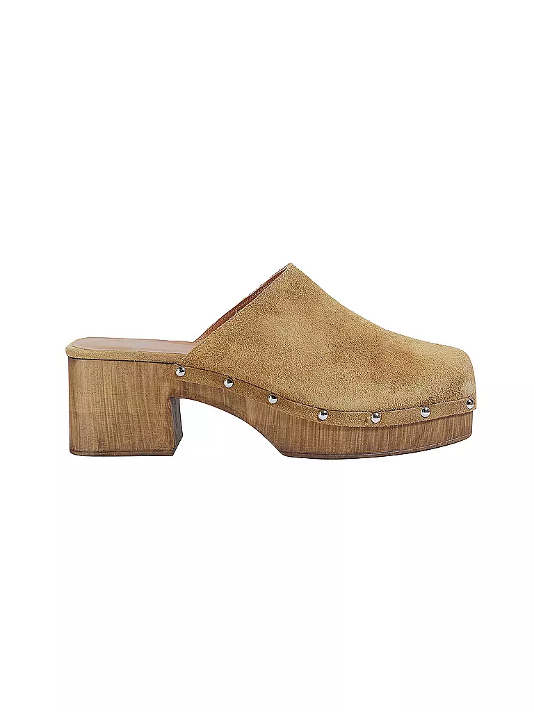 COPENHAGEN | Pantoletten - Clogs SUEDE | Marrón claro