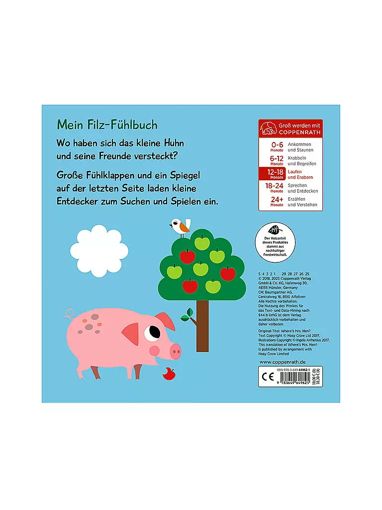 COPPENRATH VERLAG | Imagen del producto Mi libro de fieltro: ¡Cucú, pollito! | Sin color