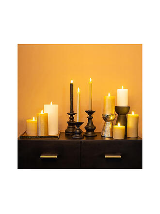 COUNTRYFIELD | Vela LED Set de 2 Rústica 24x2,2cm Beige