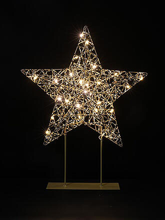 COUNTRYFIELD | Figura decorativa - Estrella LED con base pequeña 30cm DANY oro