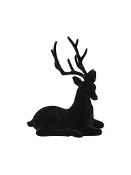 COUNTRYFIELD | Figura decorativa - Ciervo sentado flocado MEA Rojo | Negro