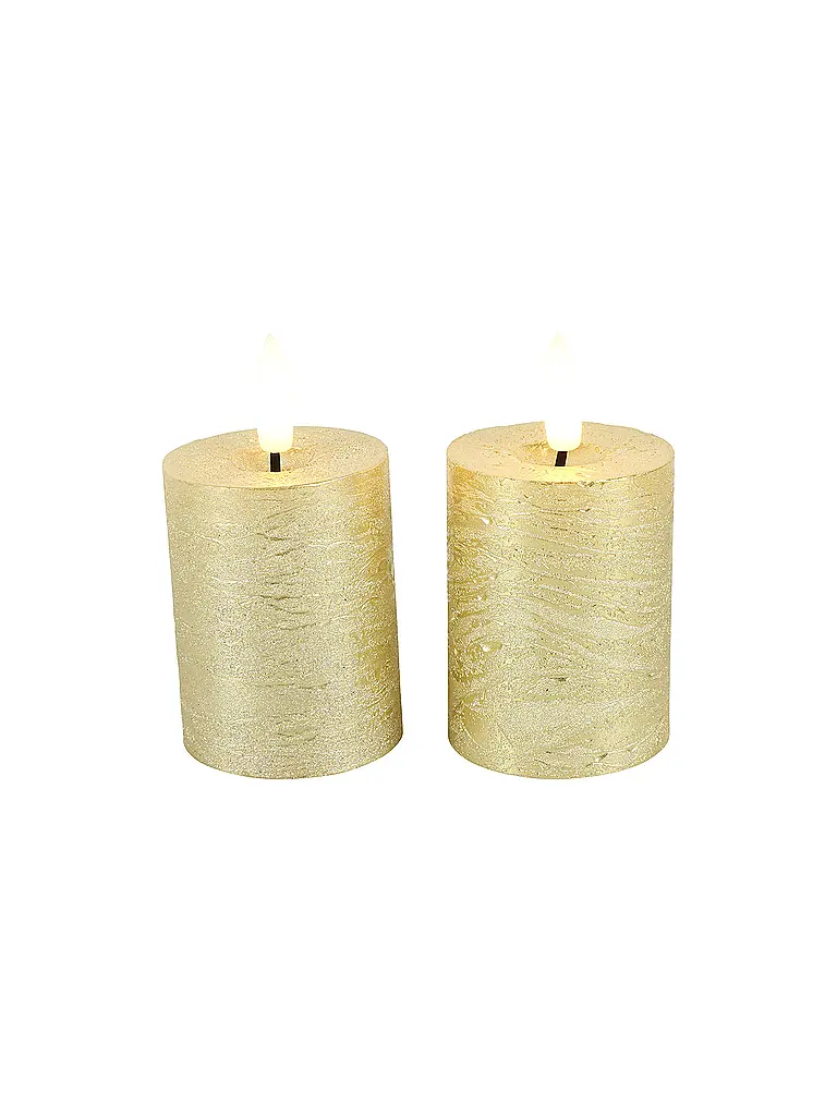 COUNTRYFIELD | Juego de 2 velas LED LYON 5x9cm Oro | Oro