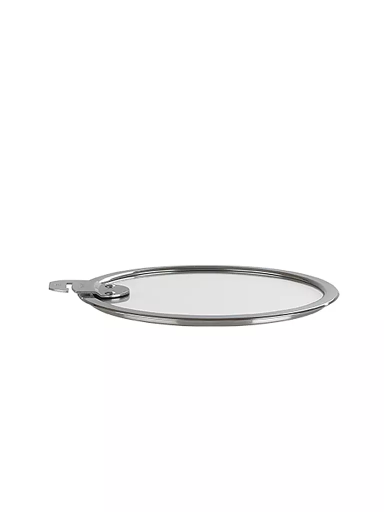 CRISTEL FRANCE | Tapa de cristal plana con borde metálico de 18 cm | Transparente