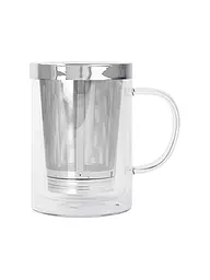 CRISTEL FRANCE | Taza de té VERBENA 0,4l Vidrio/Acero inoxidable | Transparente