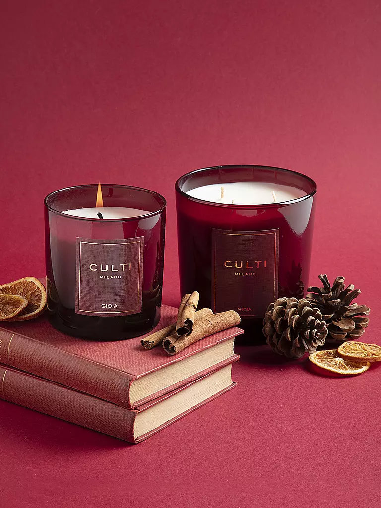 CULTI | Vela navideña 270g pequeña GIOIA Roja | Rojo oscuro