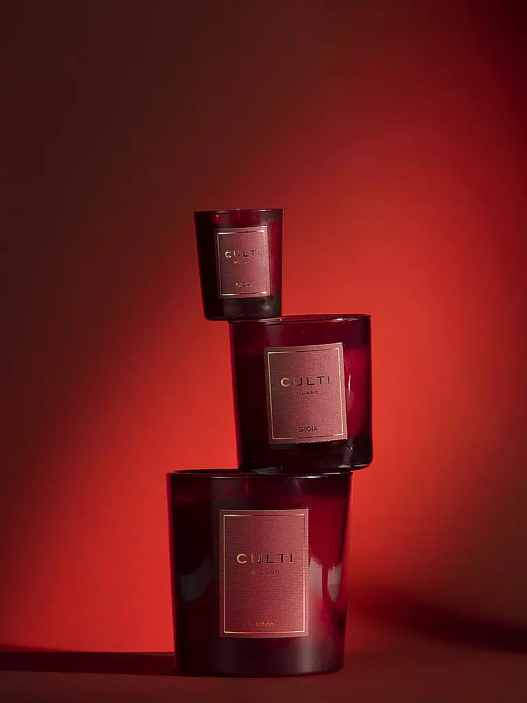 CULTI | Vela navideña 270g pequeña GIOIA Roja | Rojo oscuro