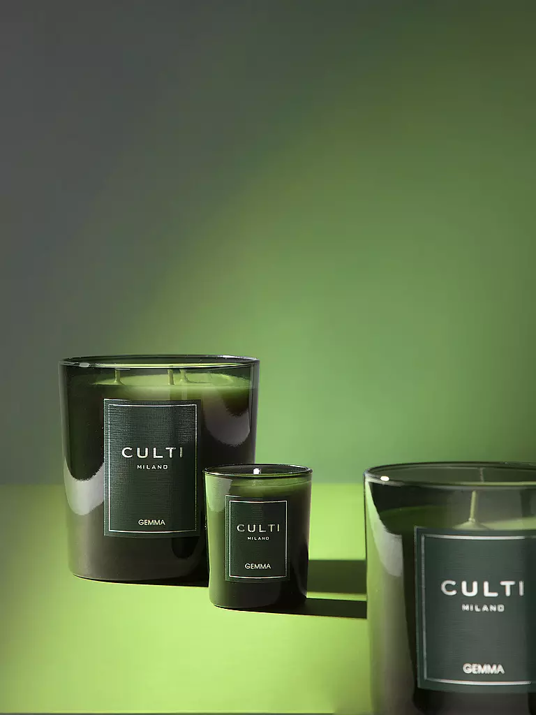 CULTI | Vela navideña GEMMA verde grande de 550 g | 