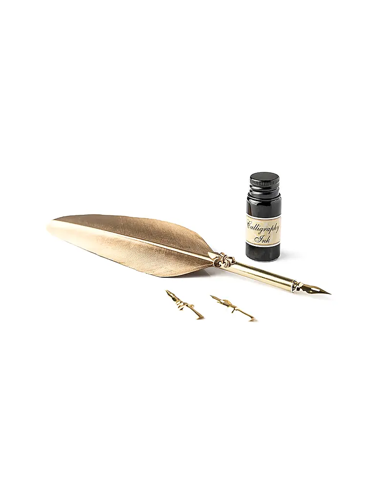 DALLAITI | Juego de escritura con pluma dorada grande Gold | Oro