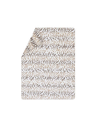 DAVID FUSSENEGGER | Manta - Plaid SAVONNA Leopardo de las Nieves 140x200cm Blanco Crudo