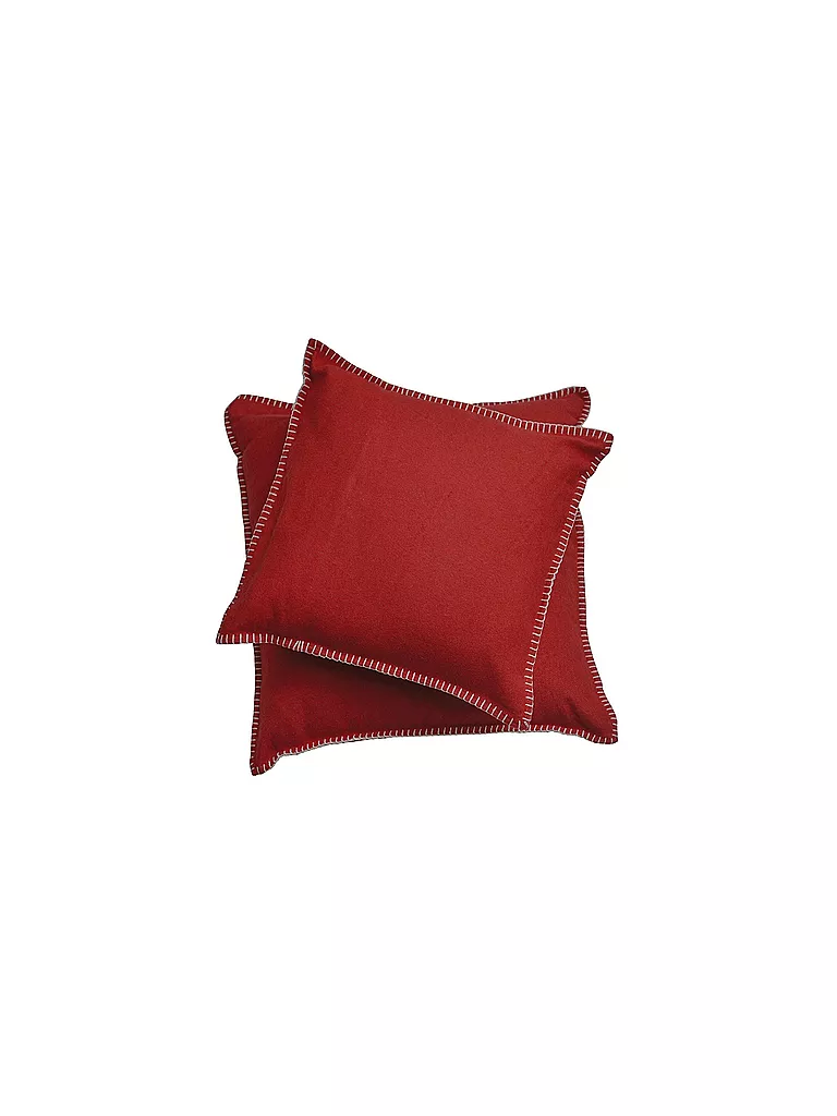 DAVID FUSSENEGGER | Funda de almohada con puntada decorativa 50x50cm (Rojo) | Rojo