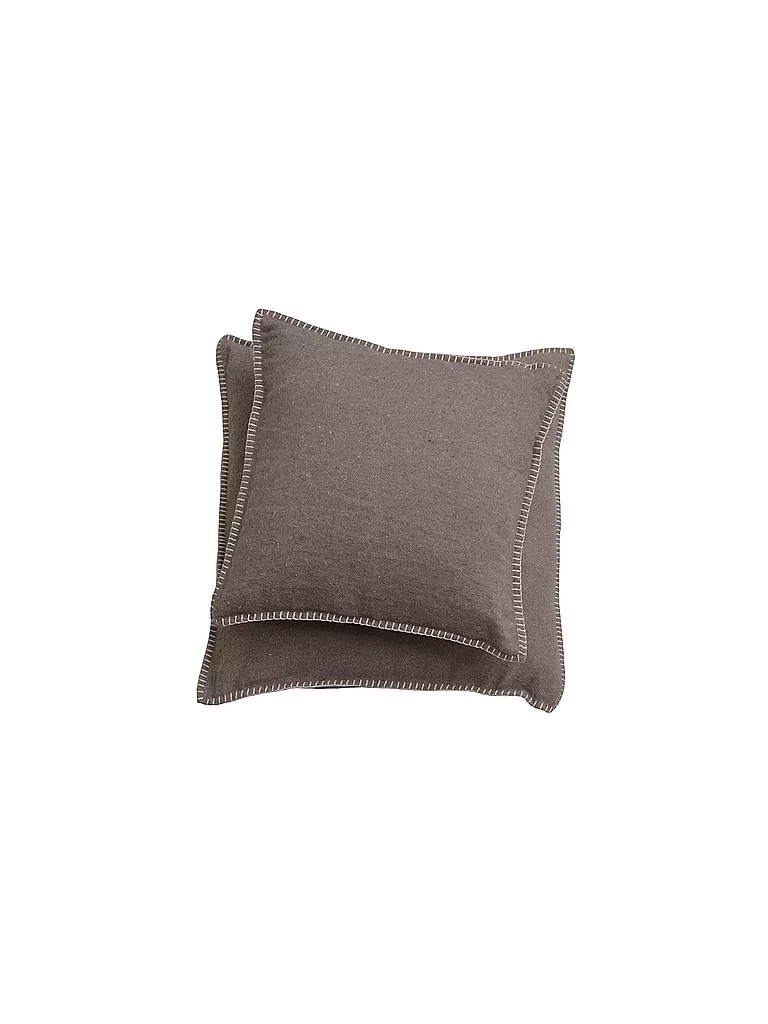 DAVID FUSSENEGGER | Funda de cojín con pespunte decorativo 50x50cm (Piedra) | Marrón