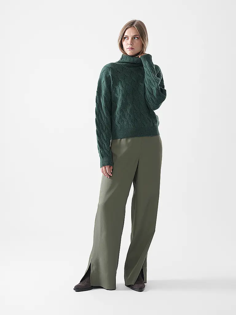 DAVIDA | Jersey de cachemira CHUNKY CABLE | Verde