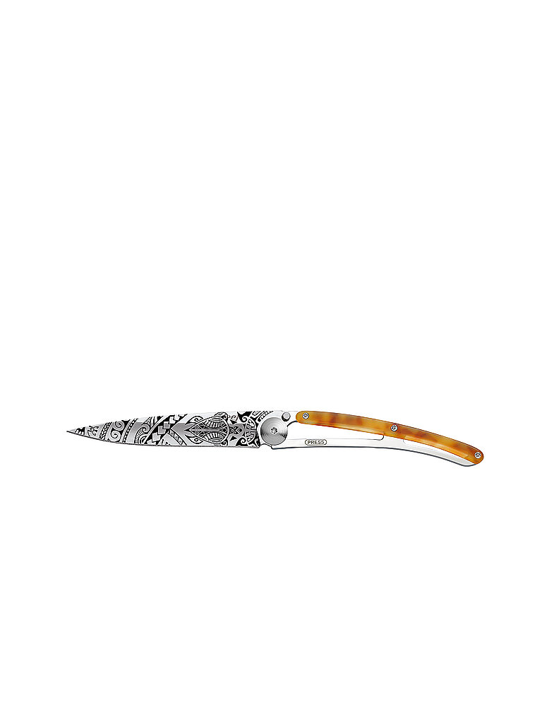 Navaja de bolsillo con aspecto de carey, alto brillo, POLINESIO 37G plata